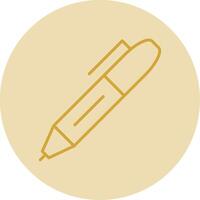 Fontana penna linea giallo cerchio icona vettore