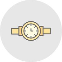 orologio da polso linea pieno leggero icona vettore