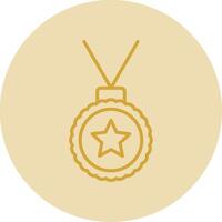 medaglia linea giallo cerchio icona vettore