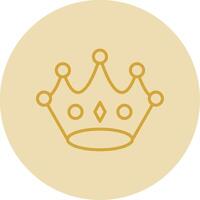 tiara linea giallo cerchio icona vettore