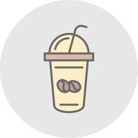 caffè shake linea pieno leggero icona vettore