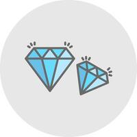 diamante linea pieno leggero icona vettore