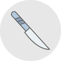 coltello linea pieno leggero icona vettore