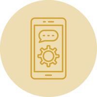 mobile Telefono linea giallo cerchio icona vettore