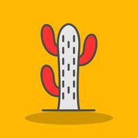 cactus pieno ombra icona vettore