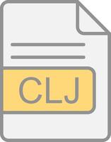 clj file formato linea pieno leggero icona vettore