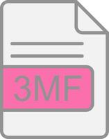3mf file formato linea pieno leggero icona vettore