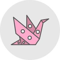 origami linea pieno leggero icona vettore
