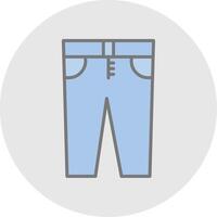jeans linea pieno leggero icona vettore