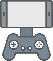 mobile gioco linea pieno leggero icona vettore