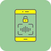 smartphone pieno giallo icona vettore