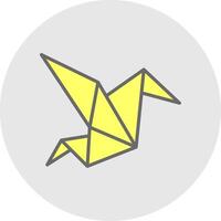 origami linea pieno leggero icona vettore