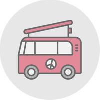 camper furgone linea pieno leggero icona vettore