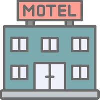 motel linea pieno leggero icona vettore