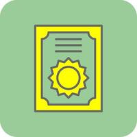 certificato pieno giallo icona vettore