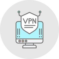 vpn linea pieno leggero icona vettore