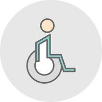 handicappato paziente linea pieno leggero icona vettore