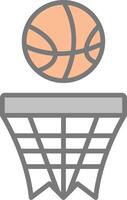pallacanestro linea pieno leggero icona vettore