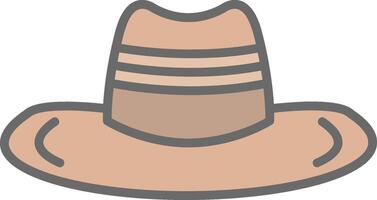cowboy cappello linea pieno leggero icona vettore