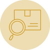 ricerca scatola linea giallo cerchio icona vettore