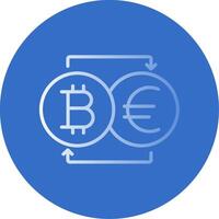 bitcoin changer piatto bolla icona vettore