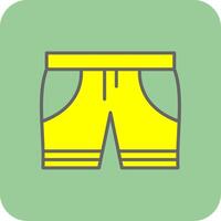 nuotare pantaloncini pieno giallo icona vettore