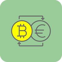 bitcoin changer pieno giallo icona vettore