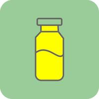 latte vaso pieno giallo icona vettore