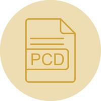 pcd file formato linea giallo cerchio icona vettore