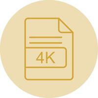 4k file formato linea giallo cerchio icona vettore