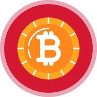 bitcoin bitcoin piatto Multi cerchio icona vettore