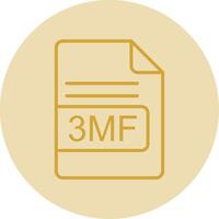 3mf file formato linea giallo cerchio icona vettore