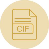 cif file formato linea giallo cerchio icona vettore