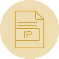 ip file formato linea giallo cerchio icona vettore