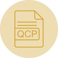 qcp file formato linea giallo cerchio icona vettore