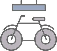 bicicletta linea pieno leggero icona vettore