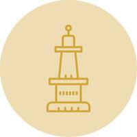 monumento linea giallo cerchio icona vettore