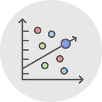 spargimento grafico linea pieno leggero icona vettore