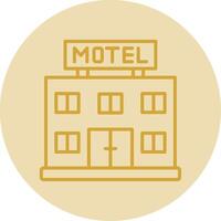 motel linea giallo cerchio icona vettore