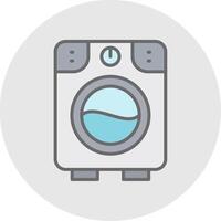 lavaggio macchina linea pieno leggero icona vettore