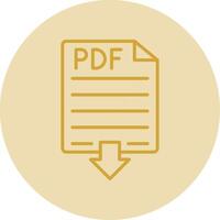 PDF linea giallo cerchio icona vettore