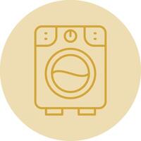 lavaggio macchina linea giallo cerchio icona vettore