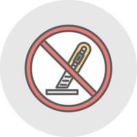 Proibito cartello linea pieno leggero icona vettore