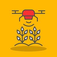 agricolo droni pieno ombra icona vettore