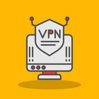 vpn pieno ombra icona vettore