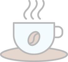 caffè tazza linea pieno leggero icona vettore