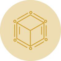 blockchain linea giallo cerchio icona vettore