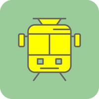 vecchio tram pieno giallo icona vettore