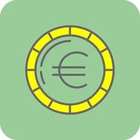 Euro moneta pieno giallo icona vettore