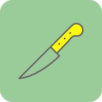 coltello pieno giallo icona vettore